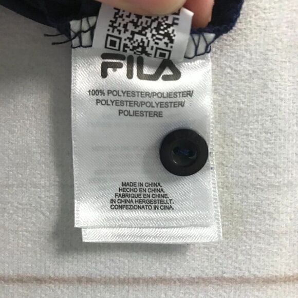 FILA Dry Fit Navy Blue Golf Polo Shirt Medium - Picture 7 of 7